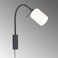FISCHER & HONSEL Maui wall light, flexible arm, white fabric