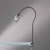 FISCHER & HONSEL Iska clip-on light, glass lampshade