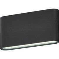 FISCHER & HONSEL LED outdoor wall light Scone, black, width 17.5 cm, 2-bulb.