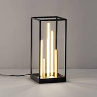 FISCHER & HONSEL Grid LED table lamp, black/gold, metal, CCT, dimmable