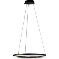 FISCHER & HONSEL Sirko LED pendant light, black/white, metal, CCT, dimmable