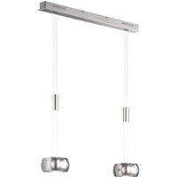FISCHER & HONSEL Colette LED pendant light, 2-bulb chrome/nickel