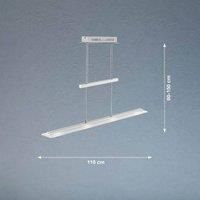 FISCHER & HONSEL LED pendant light Tenso, nickel, 115 cm, metal, CCT, dimmable