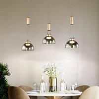 FISCHER & HONSEL Avignon pendant light 3-bulb smoke/black/gold