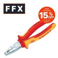 Knipex Combination Pliers chrome-plated, insulated with multi-component grips, VDE-tested 160 mm (self-service card/blister) 03 06 160 SB