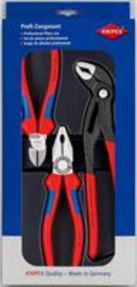 Knipex 00 20 09 V01 Plier Set 3pc Combination Pliers Diagonal Cobra Side Cutter