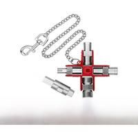 Knipex Universal Key "Construction" for all standard cabinets and shut-off systems 90 mm (self-service card/blister) 00 11 06 V01