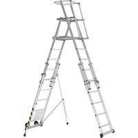 Zarges ZAP Telemaster S Mini Telescopic Step Ladder 5-9 Tread 2720 x 820 x 400mm Aluminium