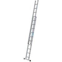 Zarges 44820 Double Extension Ladder with Stabiliser Bar 2-Part D-Rungs 2 x 10