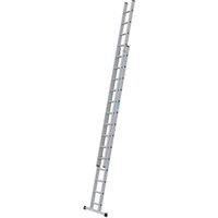 Zarges 44824 Double Extension Ladder with Stabiliser Bar 2-Part D-Rungs 2 x 14