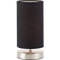 Brilliant Clarie table lamp with a black fabric lampshade