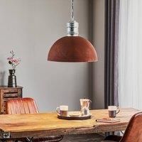 Brilliant Frieda hanging light with rust-coloured lampshade