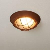 Brilliant lamp Typhoon Wall and Ceiling lamp 29cm Rust Colored / White | 1x A60, E27, 40W, Suitable for Normal Lamps (not Included) | Scale A ++ to E | Suitable for LED Lamps