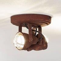 Brilliant Two-bulb ceiling light Bente in a rust finish