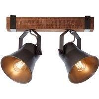 Brilliant Ceiling spotlight Plow, black/dark wood