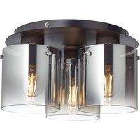 Brilliant lamp Beth Ceiling Light 35cm Black / Smoked Glass | 3X A60, E27, 60W, gf Normal Lamps not specified | Suitable for LED Lamps | Dimmable When Using Suitable Lamps