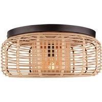 Brilliant Crosstown ceiling light, closed bamboo lampshade