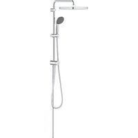 GROHE Vitalio Start 250 - Flex Shower System with Diverter (Water Saving Technology, Soft Square 25 cm 2-Spray Head Shower, 10 cm Hand Shower, Compatible with All Existing Valves), Chrome, 26698000