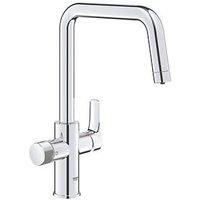 Grohe Blue Pure Start U-Spout 2-Way Deck-Mounted Filtered Water Kitchen Tap Starter Set Chrome (795KN)