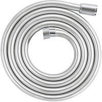 GROHE VitalioFlex Silver TwistStop - Smooth Shower Hose 2 m, (Tensile Strength 50 kg, Pressure Resistance Up to 5 Bar, Heat Resistance 70°C, Universal Connection G 1/2" x 1/2"), Chrome, 27507001