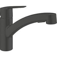 Grohe QuickFix Start Low-Spout Pull-Out Kitchen Tap Matt Black (668KN)