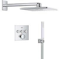 Grohe Precision SmartControl HP Rear-Fed Concealed Chrome Thermostatic Square Shower System 310 (310YX)