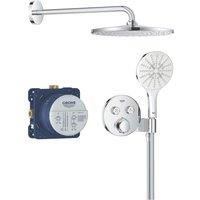 Grohe Precision SmartControl HP Rear-Fed Concealed Chrome Thermostatic Round Head Shower System 310 (969YX)