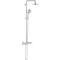 GROHE Chrome Tempesta Round Modern Thermostatic Rigid Riser Shower Kit WRAS