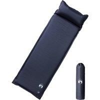 Self Inflating Camping Mattress with Pillow 1-Person Grey