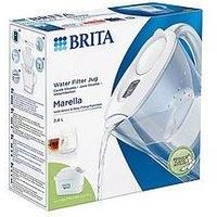 BRITA Marella 2.4L White Water Filter Table Jug + 1 Cartridge