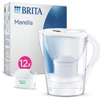 BRITA Marella Water Filter Jug Annual Pack White 2.4L