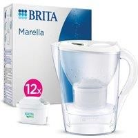 BRITA Marella Water Filter Jug Annual Pack White 2.4L