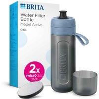 BRITA Sports Water Filter Bottle Model Active Dark Blue (600ml) - squeezable BPA-free on-the-go bottle, filters chlorine, organic impurities, hormones & pesticides and preserves key minerals