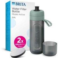 BRITA Sports Water Filter Bottle Model Active Dark Green (600ml) - squeezable BPA-free on-the-go bottle, filters chlorine, organic impurities, hormones & pesticides and preserves key minerals