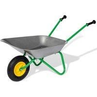 Robbie Toys Kid's Wheelbarrow with Front Pneumatic Tyre - Silver/Green