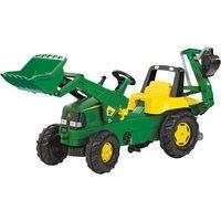 rolly toys | rollyJunior John Deere | Pedal Tractor with Loader and Rear Digger (Backhoe Loader) | 811076