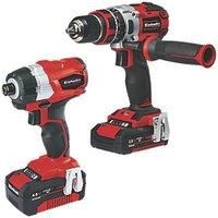 Einhell 4.0 Ah Cordless Power X-Change Combi Drill and Impact Driver Brushless Kit - Twin Pack