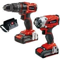 Einhell Power XChange 18V Cordless 2 x 2.0Ah Combi Drill & Impact Driver Twin Pack