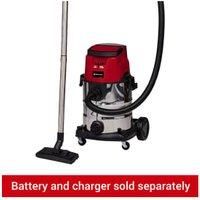 Einhell Power X-Change 25L Cordless Wet and Dry Vacuum Cleaner - 36V, Heavy Duty Stainless Steel Tank, 2.5M Hose, Blow Function - TC-VC 36/25 Li S Wet Dry Vacuum Cleaner (Batteries Not Included)