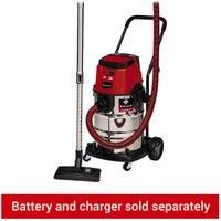 Einhell Power X-Change 30L Cordless Wet and Dry Vacuum Cleaner with Auto Start - 36V, Stainless Steel Tank, 2.5M Heavy Duty Hose, Blow Function - TC-VC 36/30 Li S Solo Vacuum (Batteries Not Included)