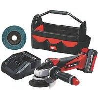 Einhell Power X-Change TE-AG 18/115 Li 18V 1 x 4.0Ah 115mm Cordless Angle Grinder & 3 Piece Accessory Set