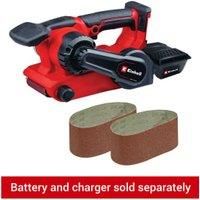 Einhell Power X-Change 18V Cordless Belt Sander for Wood with Dust Collector ~ Brushless Motor, 3X P80 Sanding Belts ~ TP-BS 18/457 Li BL Solo Band Sander - Battery and Charger Not Included