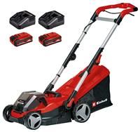 Einhell Power X-Change RASARRO 36/34 Cordless Lawnmower With Battery (x2) And Charger (x2) - 36V, 34cm Cutting Width, 30L Grass Box, 5 Cut Heights - Battery Lawn Mower For Lawns Up To 300m²