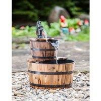 Heissner 2 Tier Wooden Barrel Water Feature