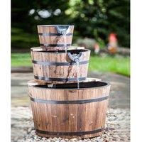 Heissner 3 Tier Wooden Barrel Water Feature