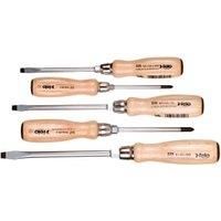 Felo FE33595198 5 Piece Wooden Handle Mixed Head Hammer Cap Screwdriver Set