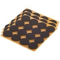 Fix-O-Moll Brown Round Self-Adhesive Felt Gliders 22 x 22mm 48 Pack (683KF)