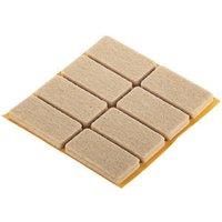 Fix-O-Moll Natural Rectangular Self-Adhesive Parquet Gliders 20 x 40mm 8 Pack (516KF)