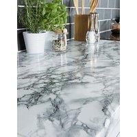 67.5cm Wide WHITE BLACK CARRERA  MARBLE STICKY BACK PLASTIC SELF ADHESIVE VINYL.
