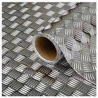 D-C-Fix SILVER CHECKER PLATE CRISS CROSS SELF ADHESIVE VINYL STICKY BACK 67.5CM